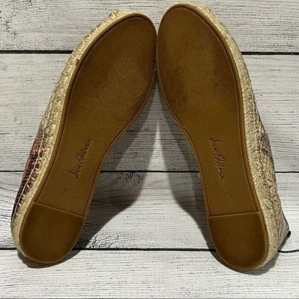 SAM Edelman Khloe Espadrille Snake Print Slip On Flat Size 9.5